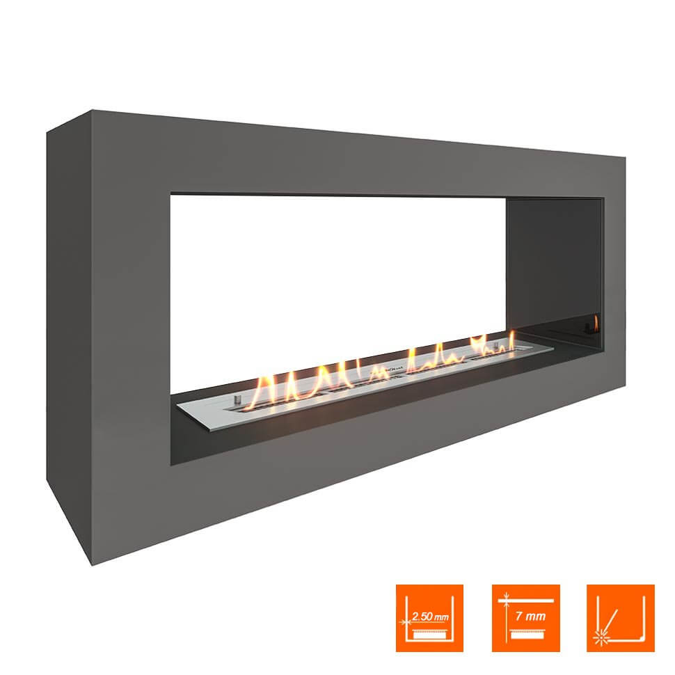 Биокамин SteelHeat FRAME ONE 1000 серый